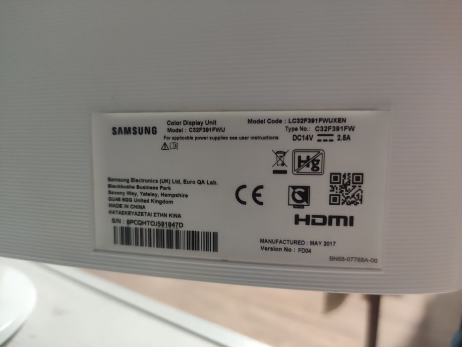 Монітор телевизор samsung 32 дюйма  Model :C32F391FWU