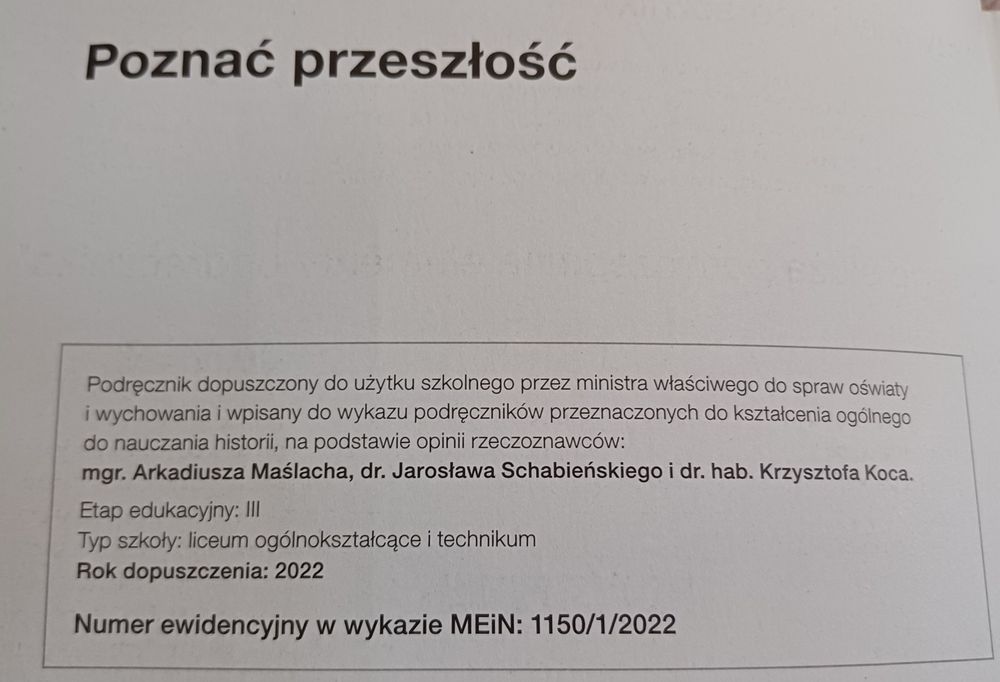 Poznać przeszłość 1 Zakres podstawowy