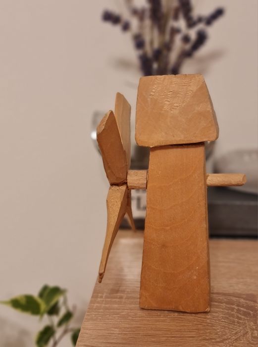 Wiatrak drewniany,miniatura,dekoracja