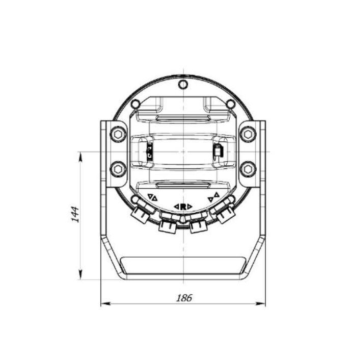 Rotator hydrauliczny 4.5 T / trzpień / wysoka osłona przewodów / obrót