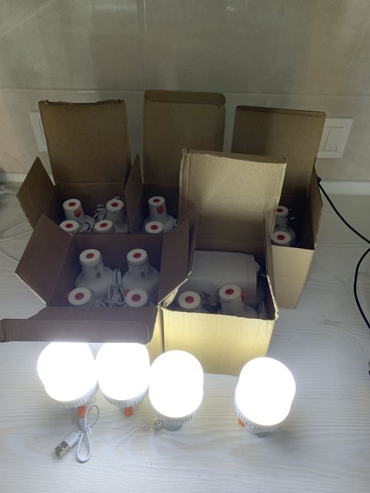 ‼️ Лампочка з акумулятором та гачком, зарядка від USB ‼️