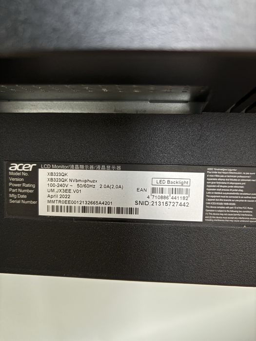 Acer Predator XB323QK NVbmiiphuzx usb c 4k 32
