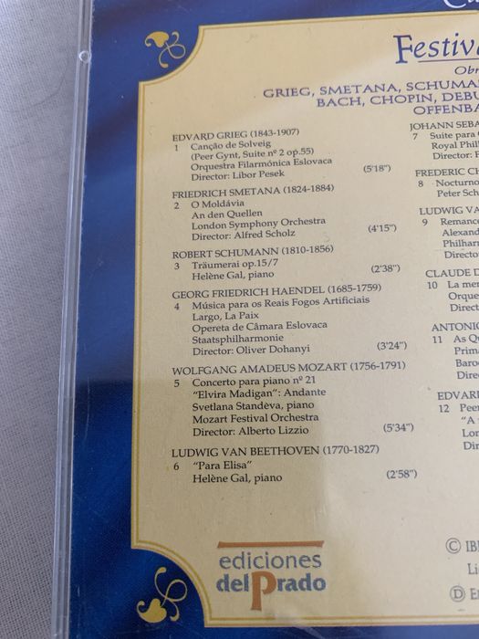 Cd coleção os grandes clássicos, festival clássico