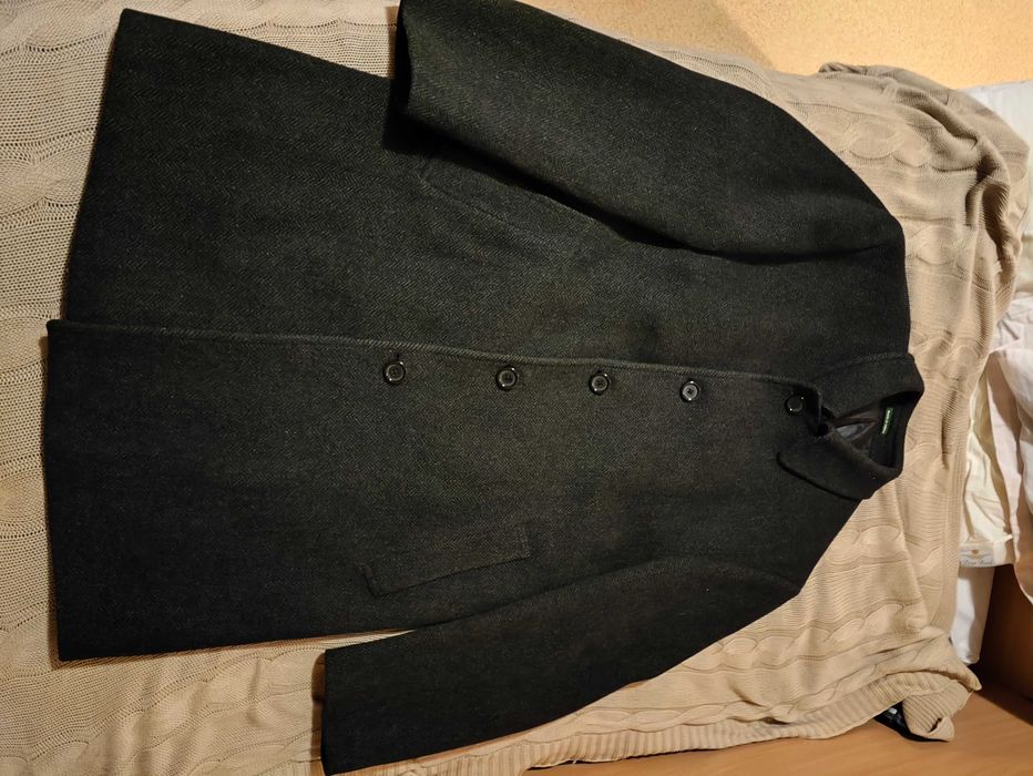 Luksusowy wełniany kaszmirowy płaszcz Ralph Lauren