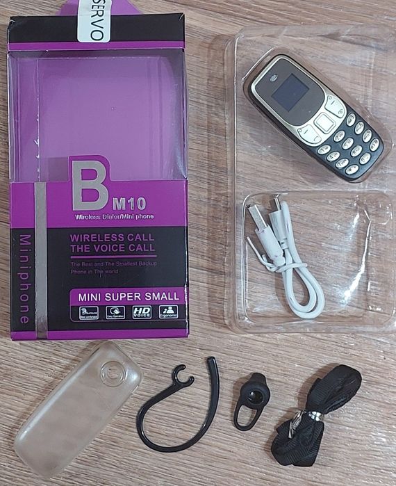 (НОВЫЙ) Двухсимочный мини телефон bluetooth гарнитура Servo BM10