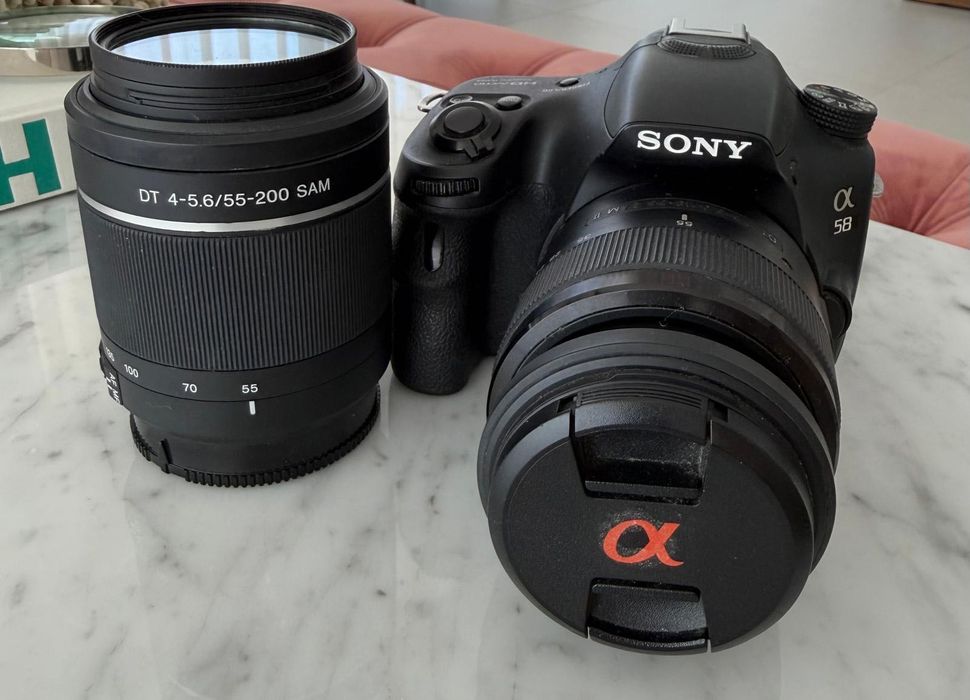 Kit Fotografia: Máquina Sony Alpha a58 + 2 Lentes (18-55 e 55-200)