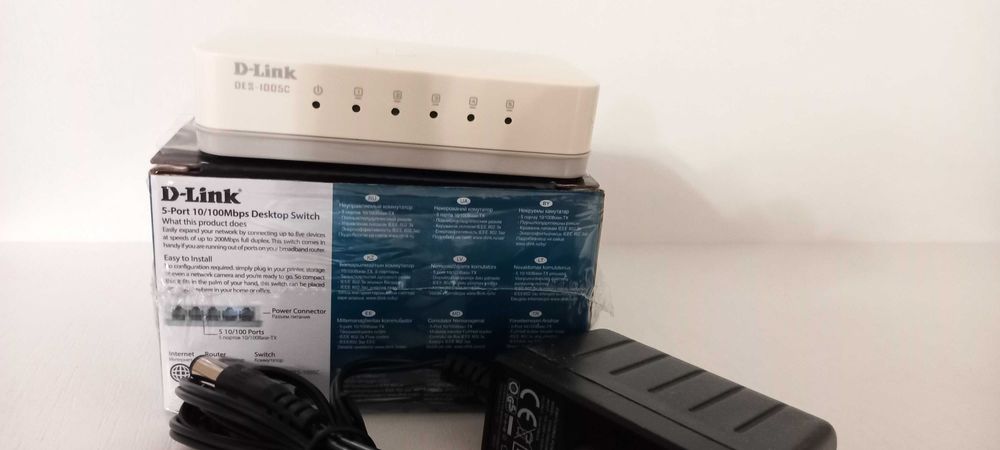 Коммутатор Switch D-Link DES-1005C на 5 портов, надежный и компактный