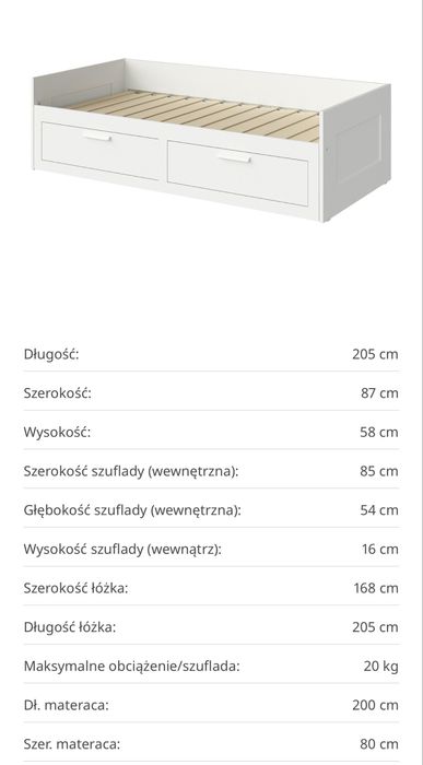 Łóżko Brimnes rozkładane