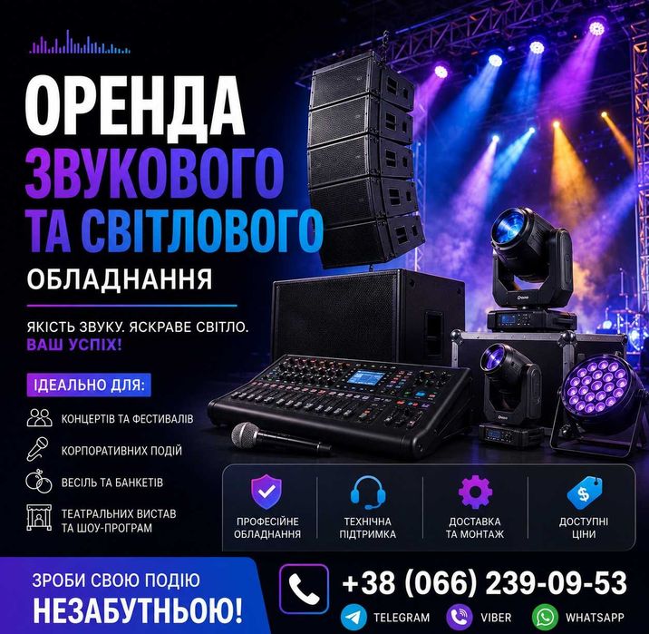 Прокат колонок, мікрофонів, мікшера