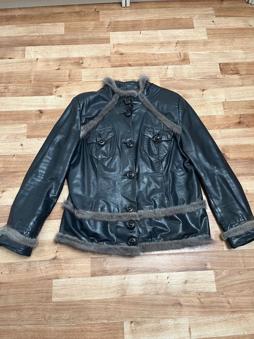 Skórzana kurtka z futrem