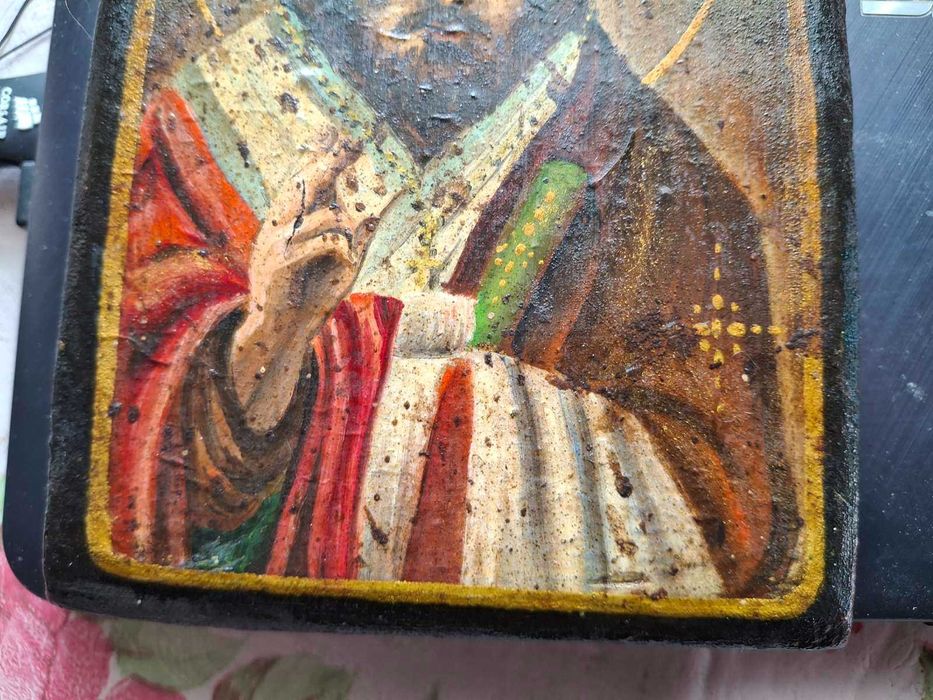 Икона Николай Угодник на доске