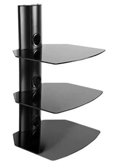 Półki szklane ścienne na sprzęt RTV