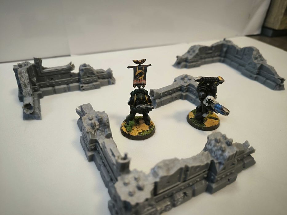 Małe zrujnowane murki narożniki SCI-FI Zestaw  Makieta Wargaming