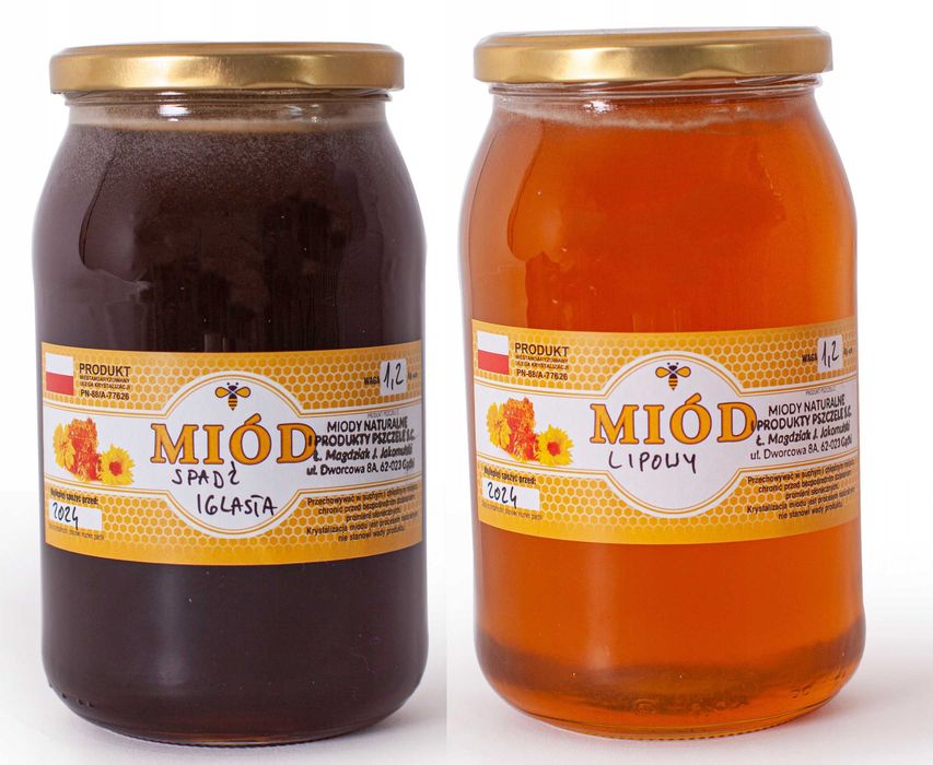 Zestaw miodów 2x 1200G - SPADŹ IGLASTA I LIPOWY