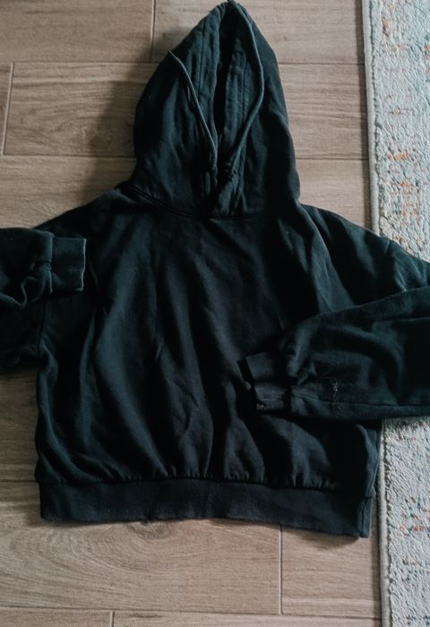 Bluza czarna krótka, crop top, Terranova, rozmiar M