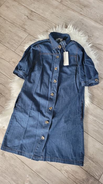 Rue paris jeansowa sukienka nowa na guzki M 38