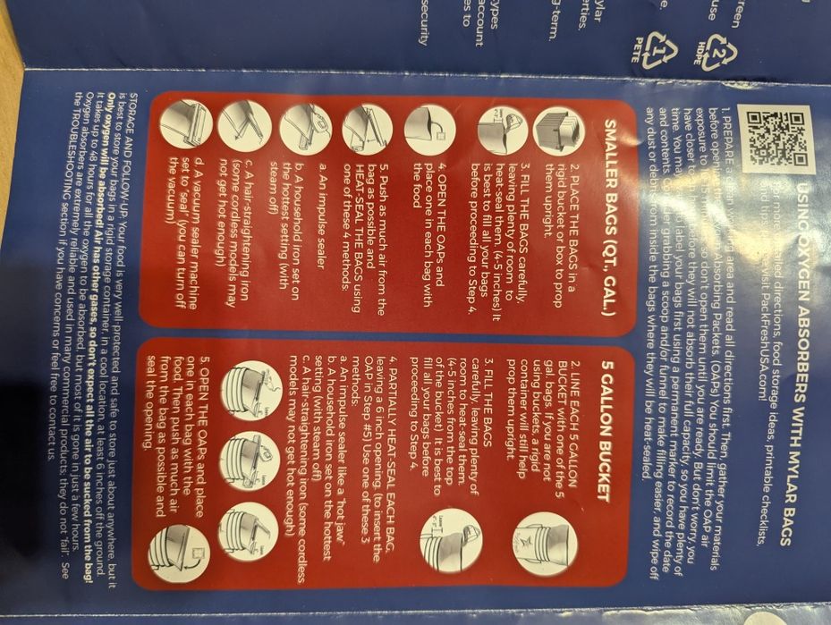 Opakowania mylarowe mylar bags Fresh Pack USA worki MRE  10 sztuk