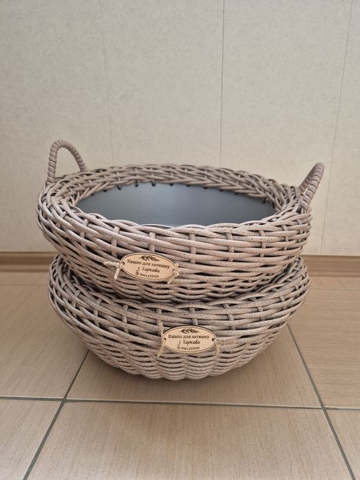 Кашпо плюшка клумба  з ротангу 8 л