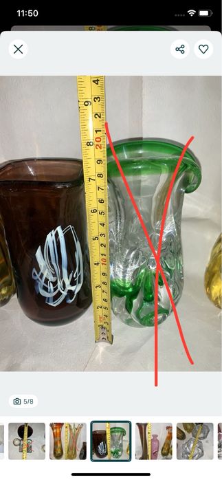 Ваза   конфетница  гутное стекло