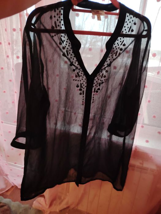 Рубашка туника на пуговицах шифоновая XL можнотна пляж