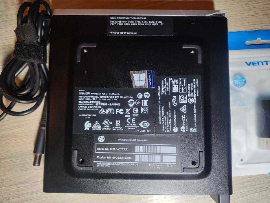 HP ProDesk 405 G4 Mini AMD Ryzen 5 PRO 2400GE 0GB RAM 0GB SSD Wi-Fi