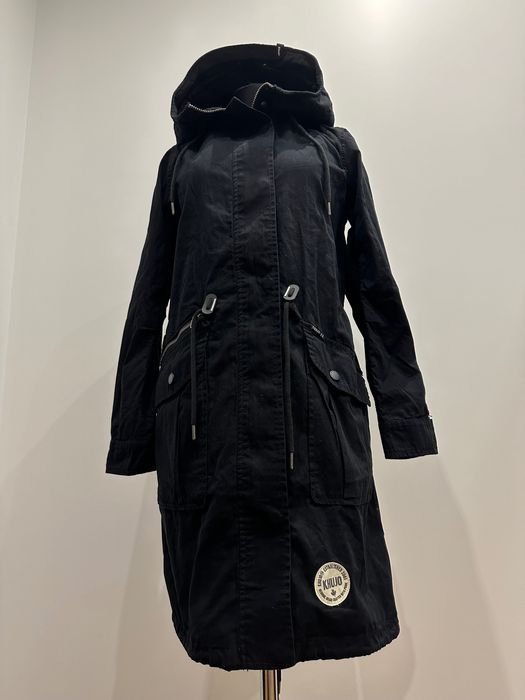 Куртка демісезонна жіноча подовжена KHUJO, XS (34-38), чорна