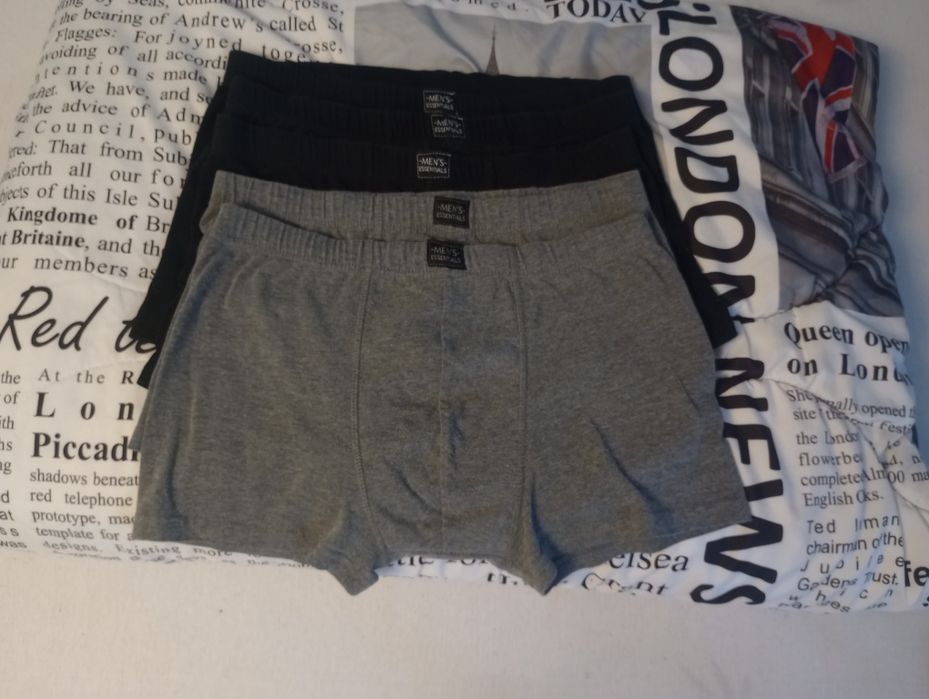 Czarne Szare Bokserki męskie rozmiar M zestaw Pepco