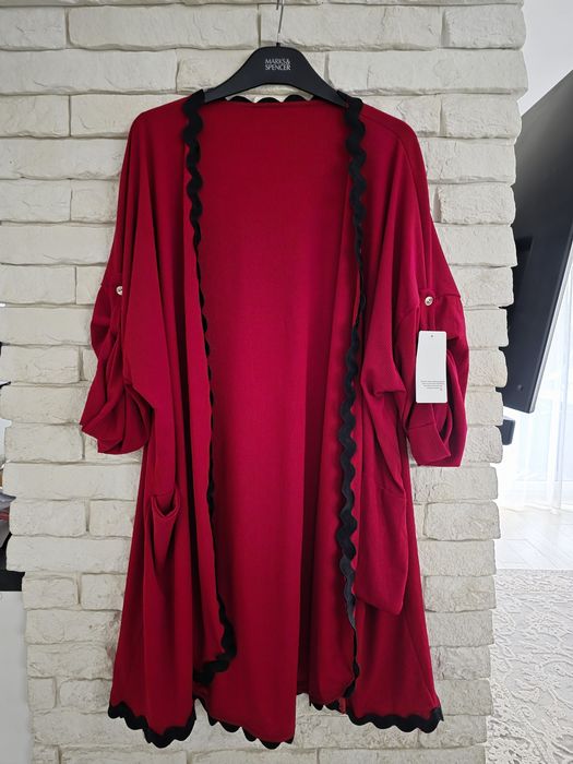 Wyprzedaż Włoska narzutka prążek plus size xxxl 50 52 54