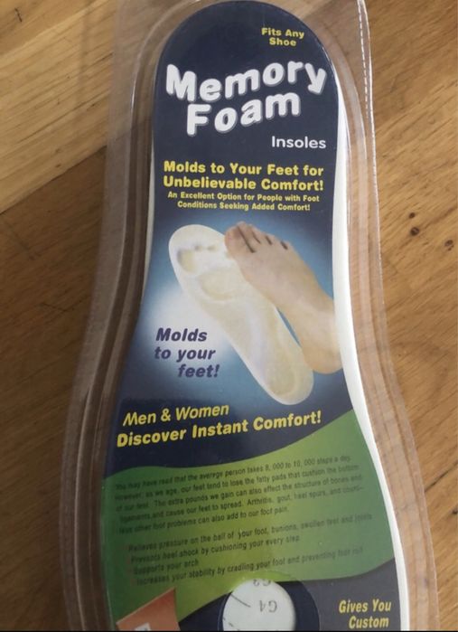 Wkładki do butów z pamięcią kształtu, uniwersalne