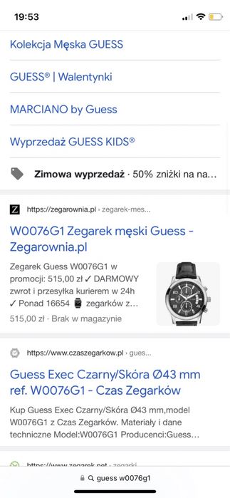Zegarek męski Guess