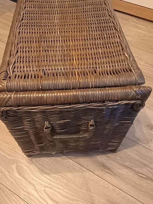 Skrzynia rattan szara