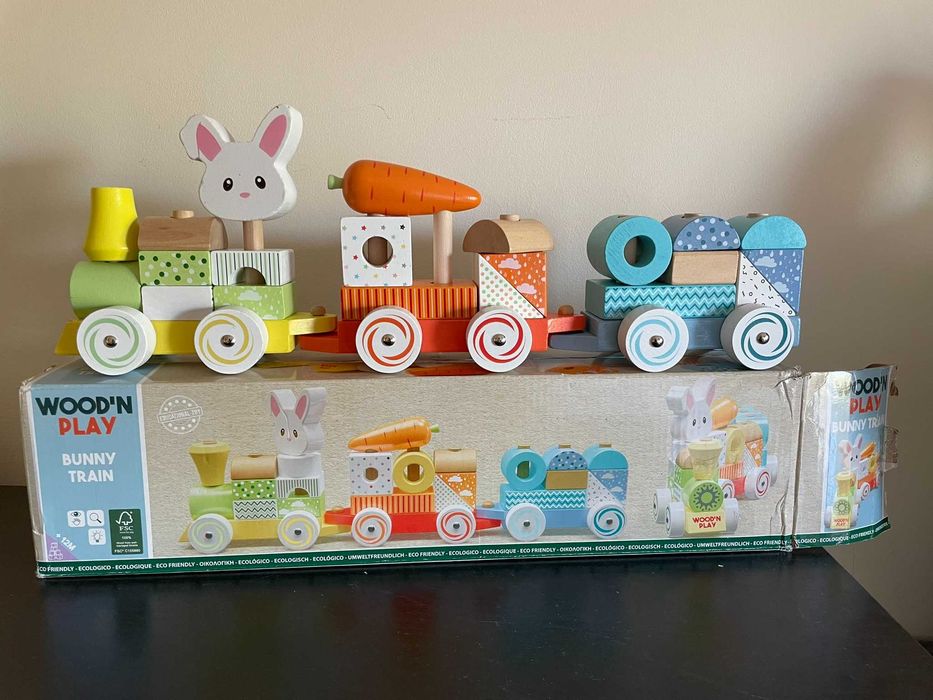 Comboio de madeira WOOD’N PLAY – Bunny Train