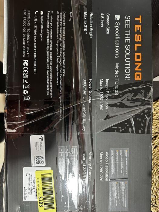 Endoscópio para Carro com Tela Teslong