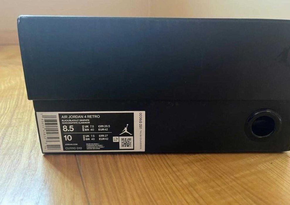 Air jordan 4 retro black men sneakers oryginal buty jordana 36-46