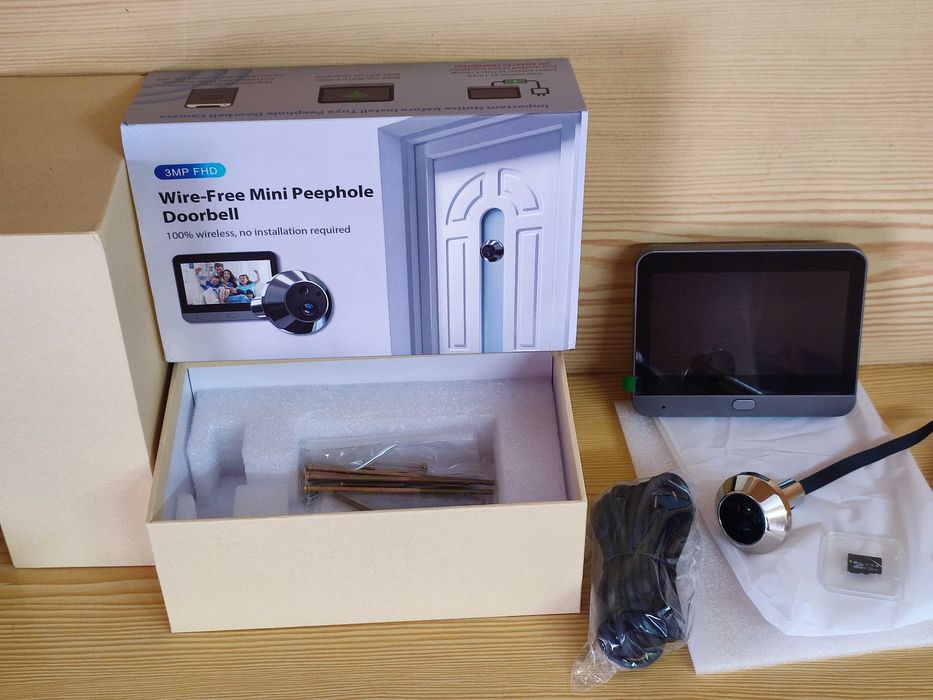 Câmera para porta inteligente sem fio 2.4g wifi  1080p segurança