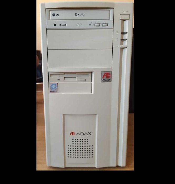 Oryginalny piękny JTT Computer ADAX | DFI Tualatin Ready | Pentium III 733 | 256MB 133MHz | Riva TNT2 | 80GB  | SB Live!