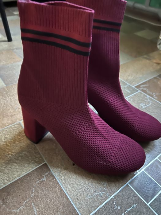 Боти тканеві бордові
