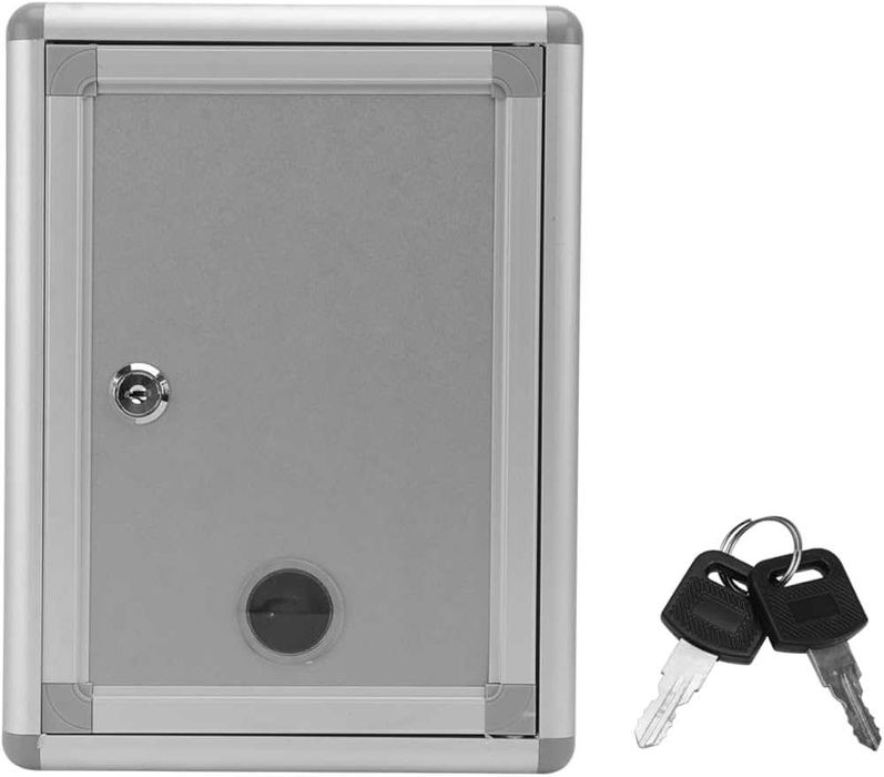 STOBOK skrzynka na listy z zamkiem szaro-srebrna