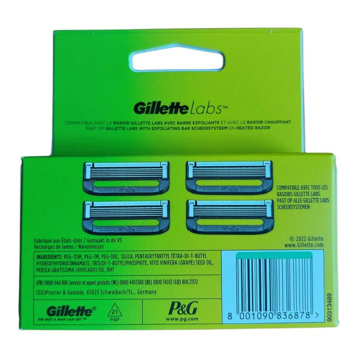 Змінні касети/леза/картриджі GILLETTE Labs ОРИГИНАЛ! Німеччина!