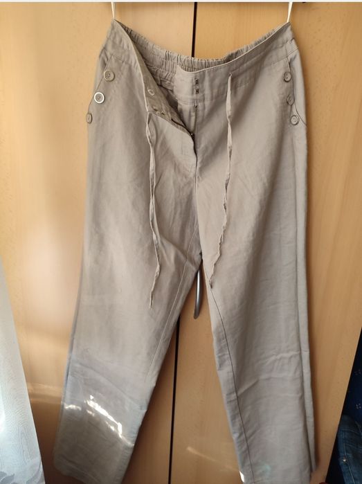 Damskie spodnie lniane