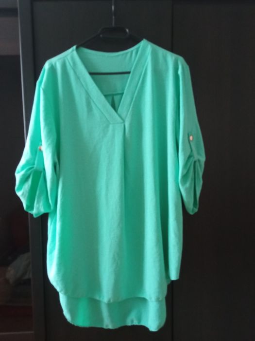 Turkusowa koszula damska