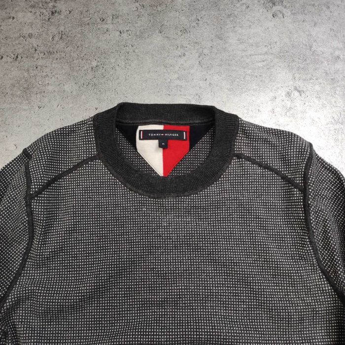 MĘSKI Elegancki Bawełna Sweter Pleciony Logo PREMIUM Tommy Hilfiger