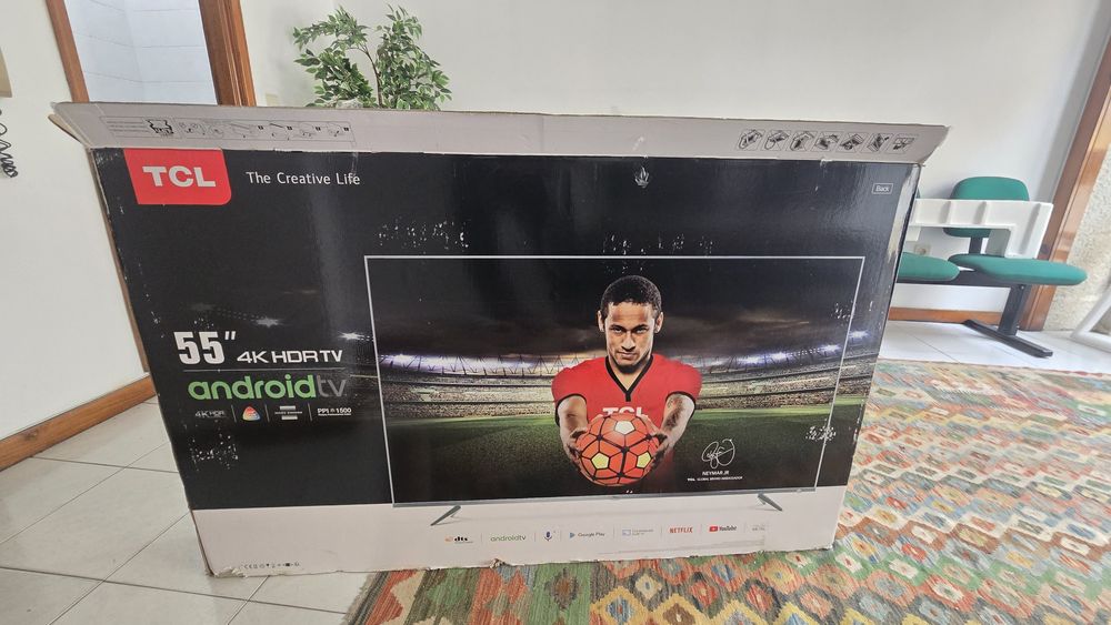 Smart TV 4K TCL 55" Android TV – Como Nova na caixa