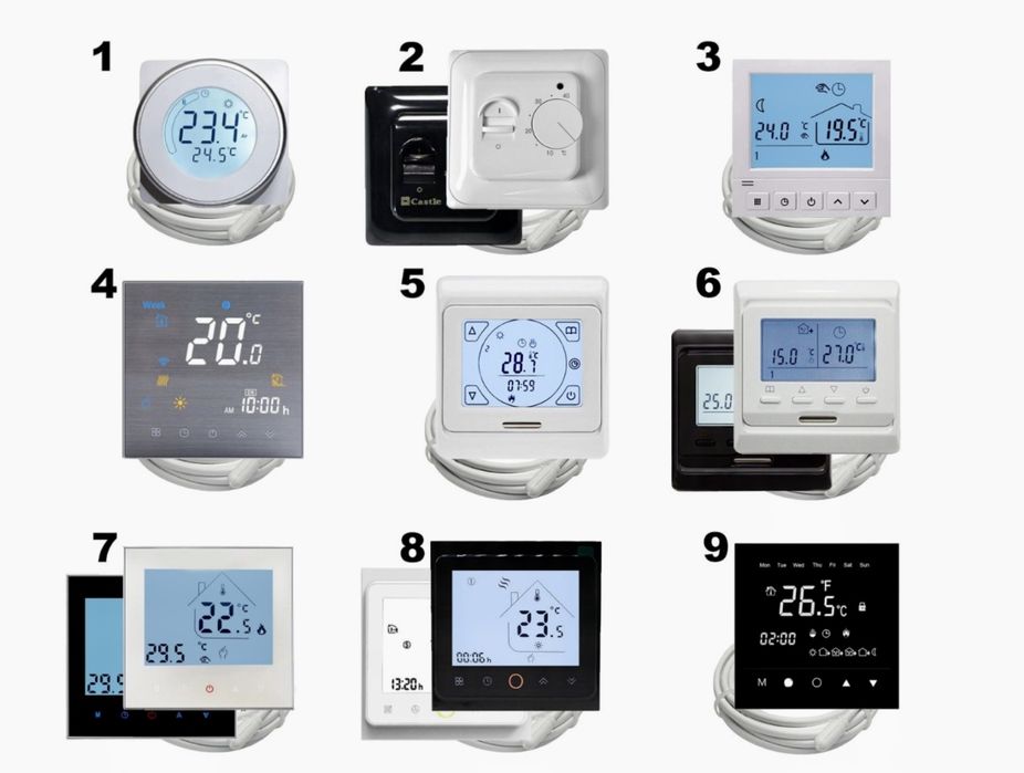 Терморегулятори механічні та електронні, великий вибір