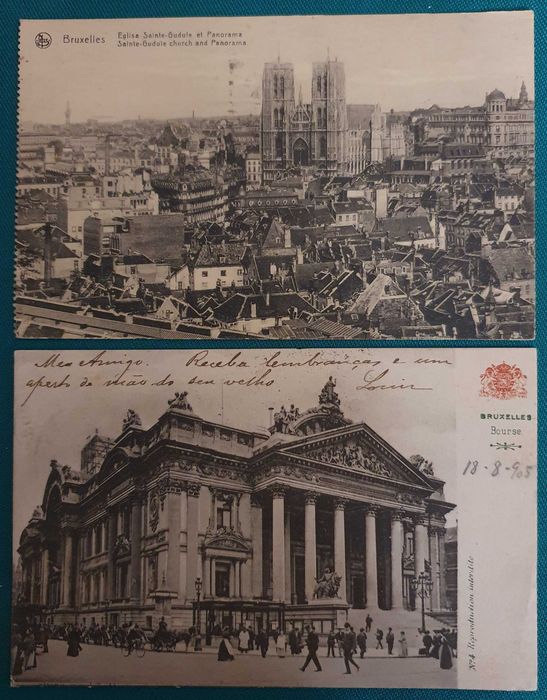 2 Postais antigos - BRUXELAS / Bélgica - 1905 e 1920