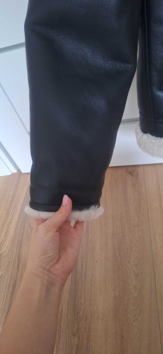 Kurtka kożuch mango biker skóra M zara