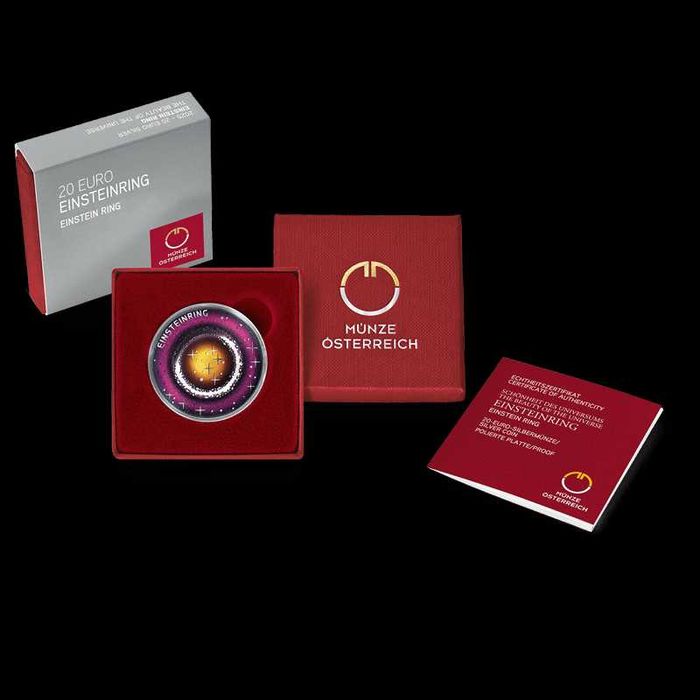 Moeda Prata Proof AUSTRIA — Beleza do Universo - Anel de Einstein