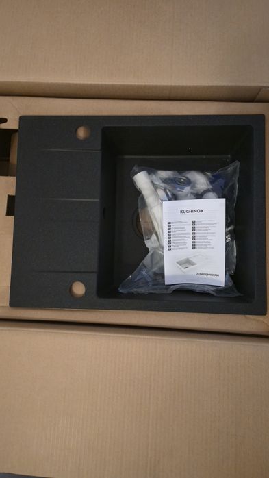 Zlewozmywak  granitowy jednokomorowy  czarny