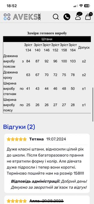 Штани для дівчинки