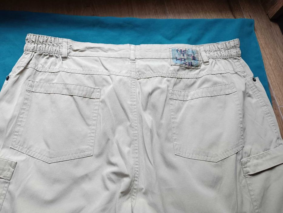 Szorty spodenki męskie materiałowe beżowe typu bojówki - XL - "TCM".